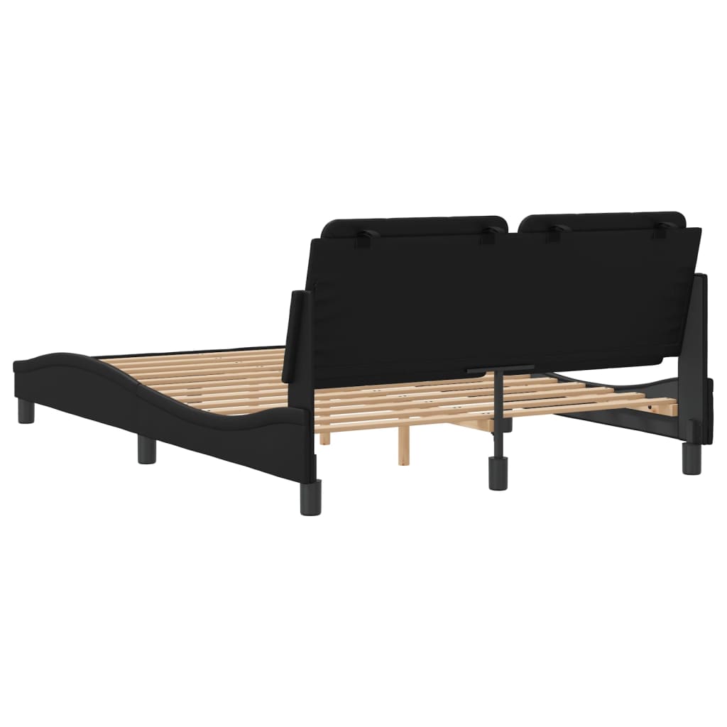 Bed Frame without Mattress "Zadar" Black 140x200 cm Faux Leather