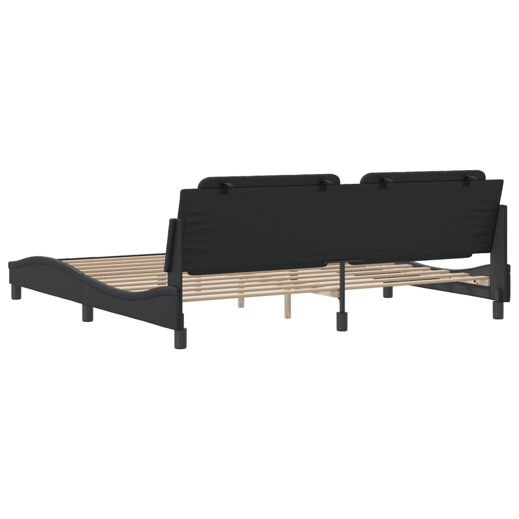 Bed Frame without Mattress "Zadar" Black 200x200 cm Faux Leather