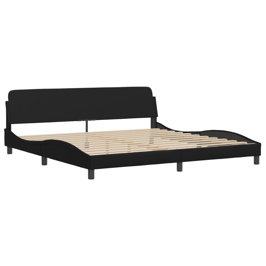 Bed Frame without Mattress "Zadar" Black 200x200 cm Faux Leather