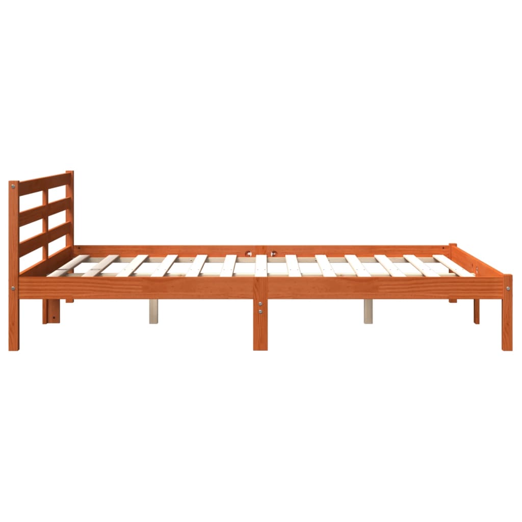 Bed Frame without Mattress Wax Brown 180x200 cm Super King Solid Wood Pine