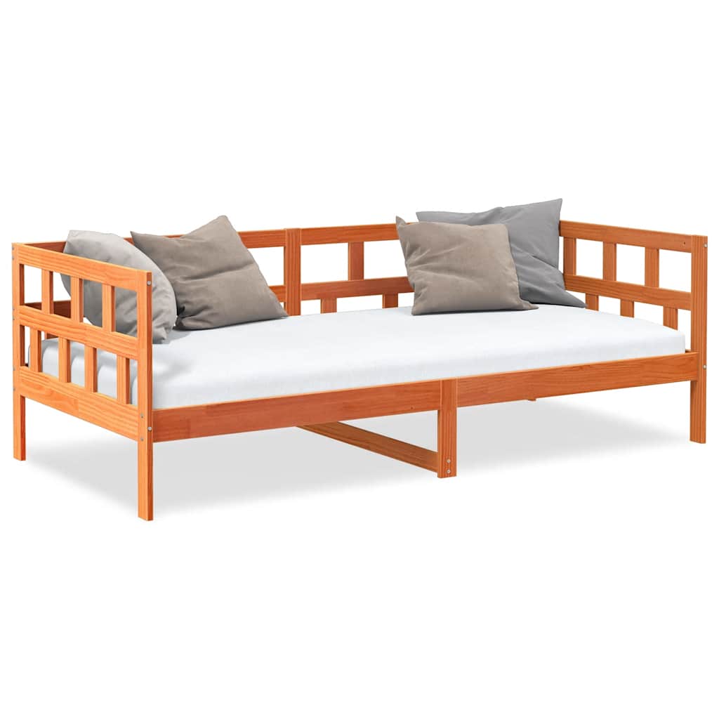 Day Bed without Mattress Wax Brown 90x200 cm Solid Wood Pine