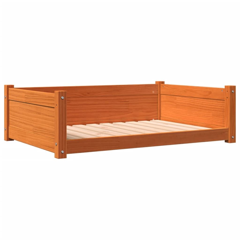 Dog Bed Wax Brown 95.5x65.5x28 cm Solid Wood Pine