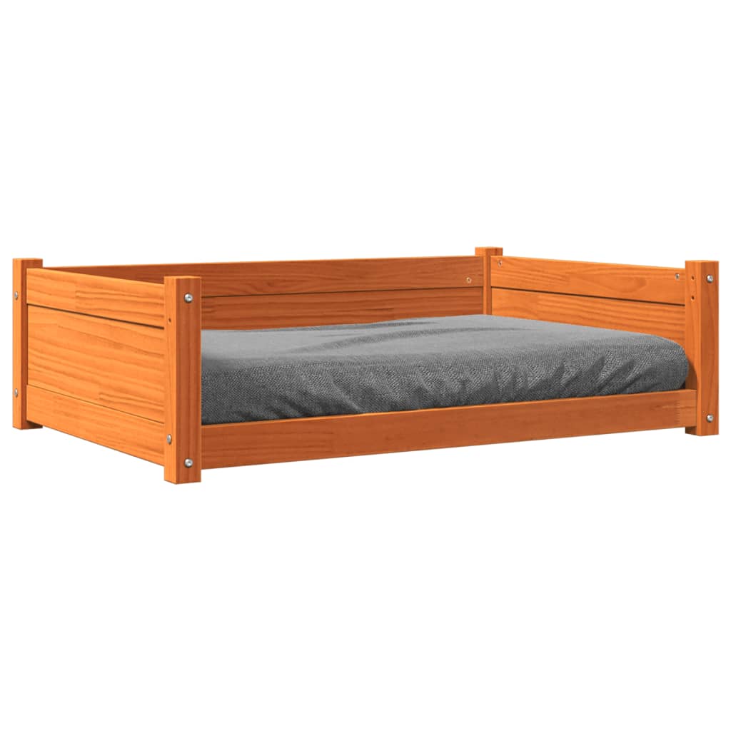 Dog Bed Wax Brown 95.5x65.5x28 cm Solid Wood Pine