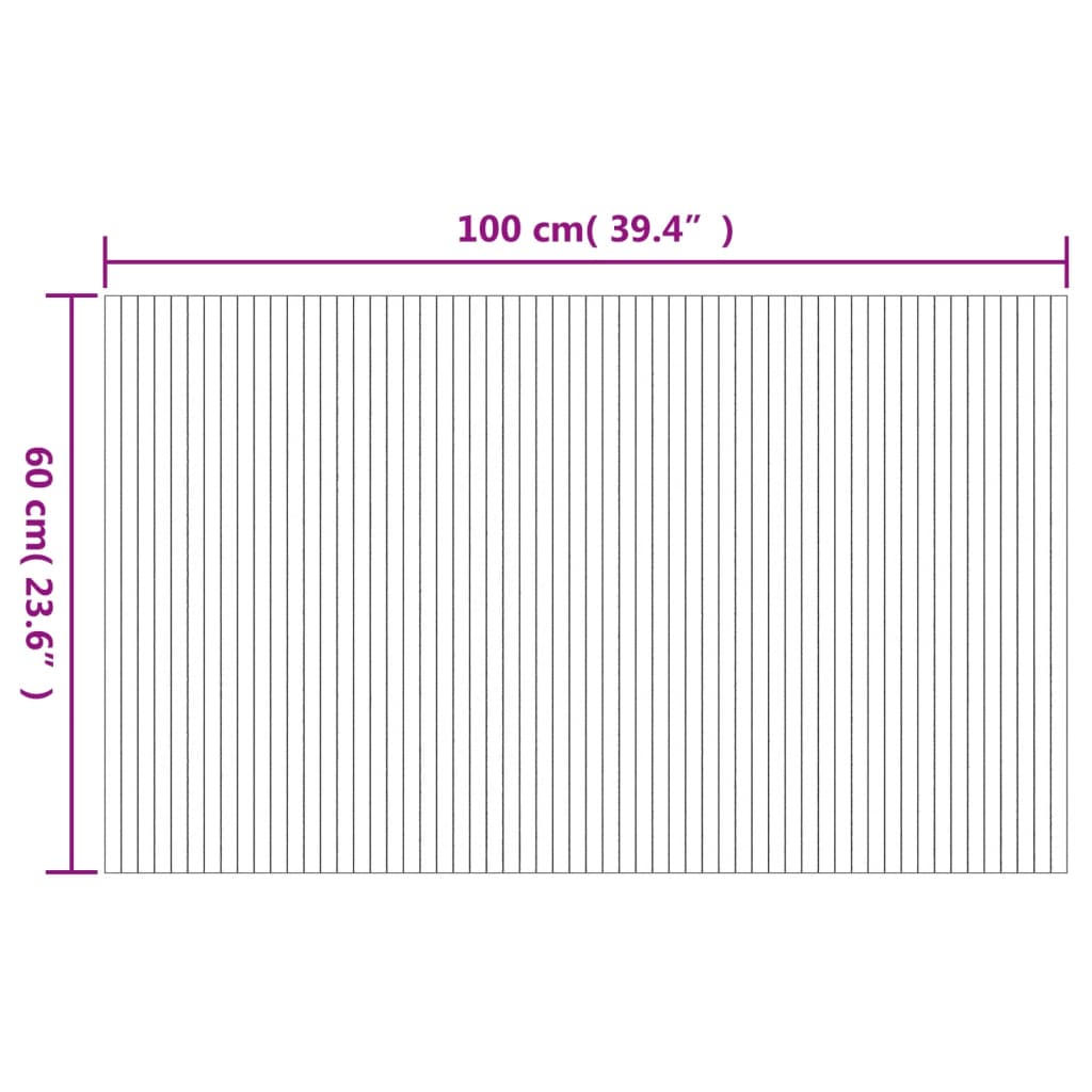 Rug Rectangular Light Nature 60x100 cm Bamboo