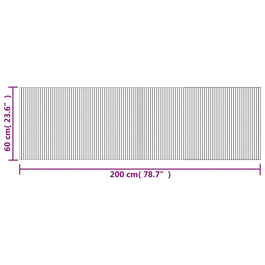 Rug Rectangular Black 60x200 cm Bamboo