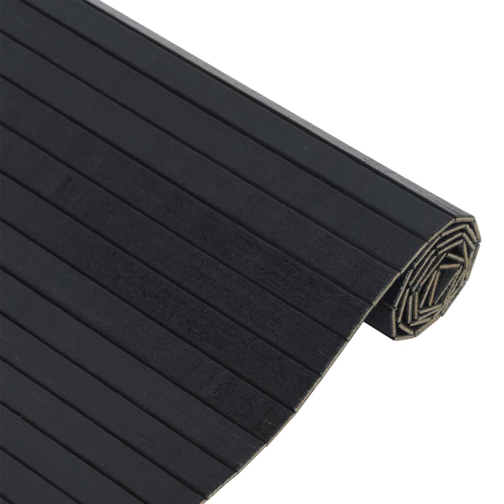 Rug Rectangular Black 70x200 cm Bamboo