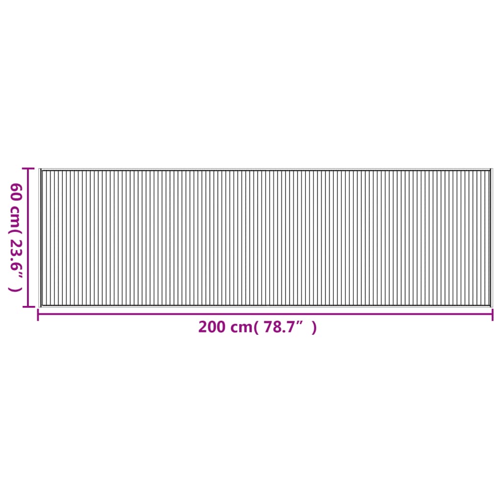 Rug Rectangular Light Natural60x200 cm Bamboo