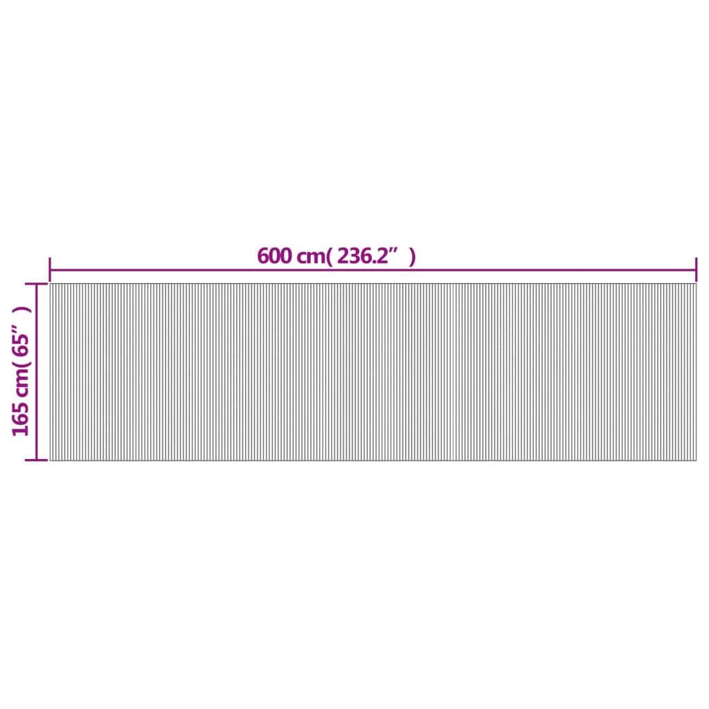 Room Divider White 165x600 cm Bamboo