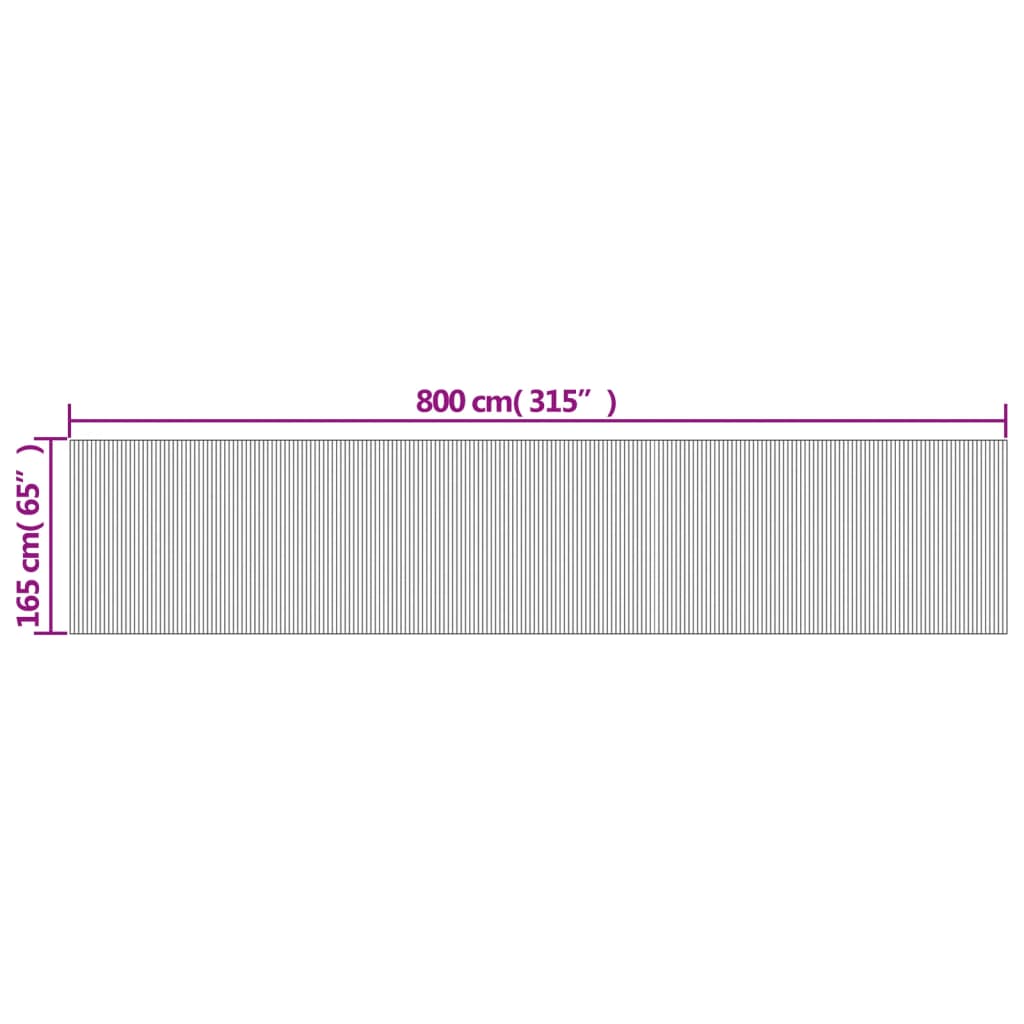Room Divider White 165x800 cm Bamboo