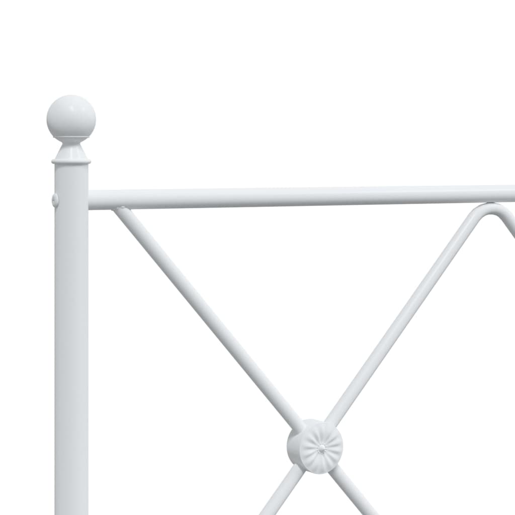 Metal Bed Frame without Mattress with Footboard White 200x200cm