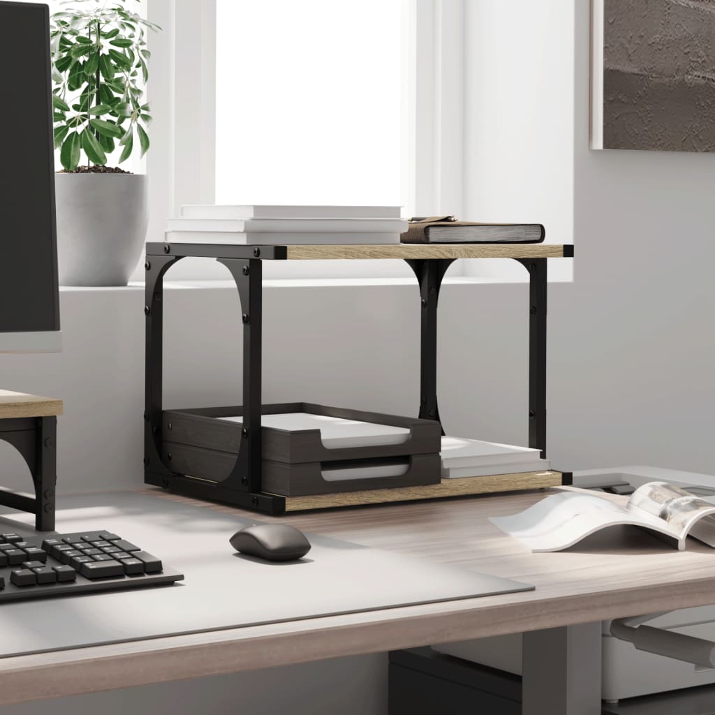 Printer Stand 2-Tier Sonoma Oak 41x28x33.5 cm Engineered Wood