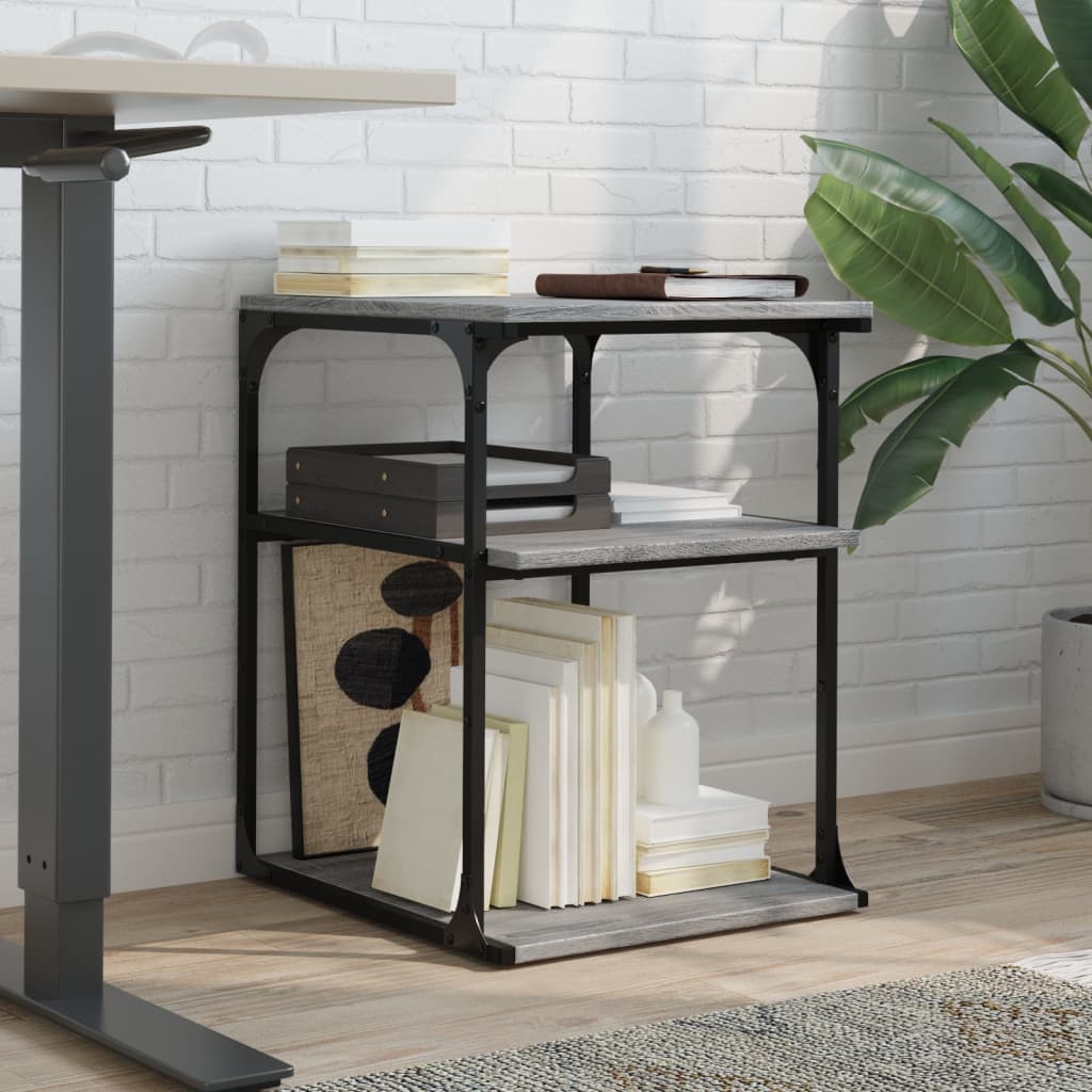 Printer Stand 3-Tier Grey Sonoma 43x48x64 cm Engineered Wood