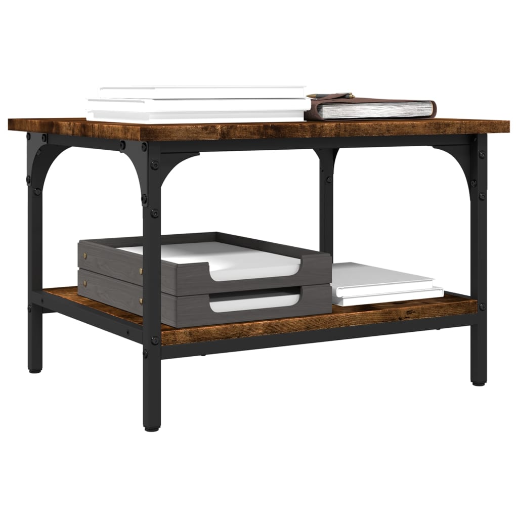 Printer Stand 2-Tier Smoked Oak 50x40x38 cm Engineered Wood