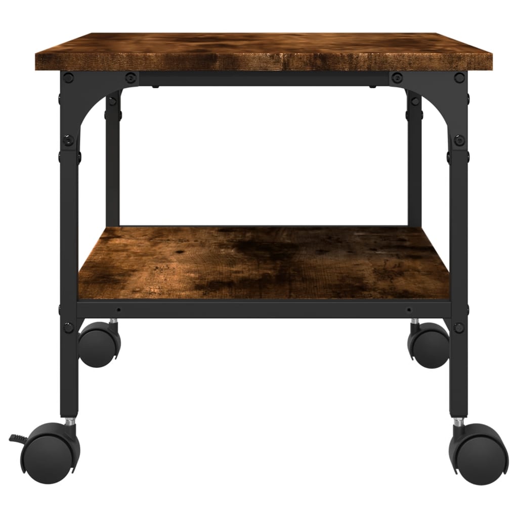 Printer Stand 2-Tier Smoked Oak 50x40x38 cm Engineered Wood