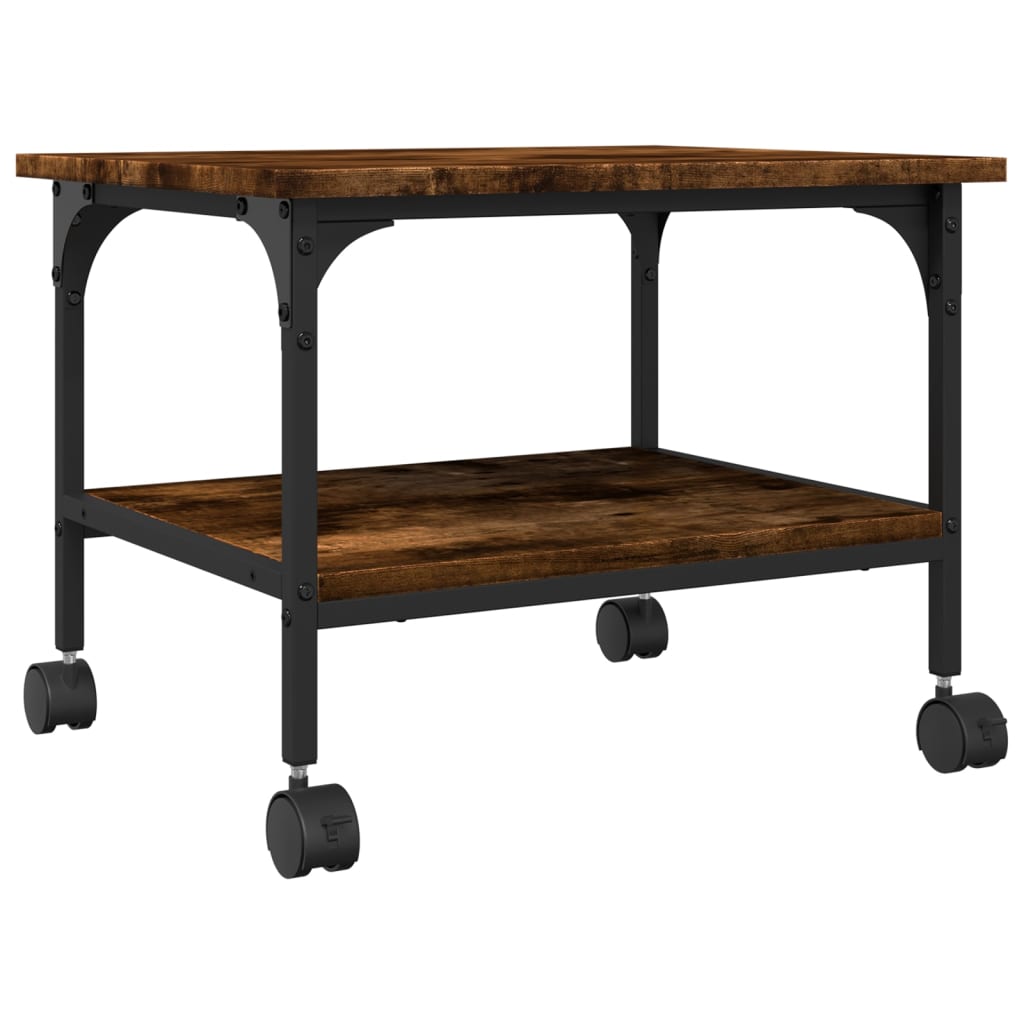 Printer Stand 2-Tier Smoked Oak 50x40x38 cm Engineered Wood