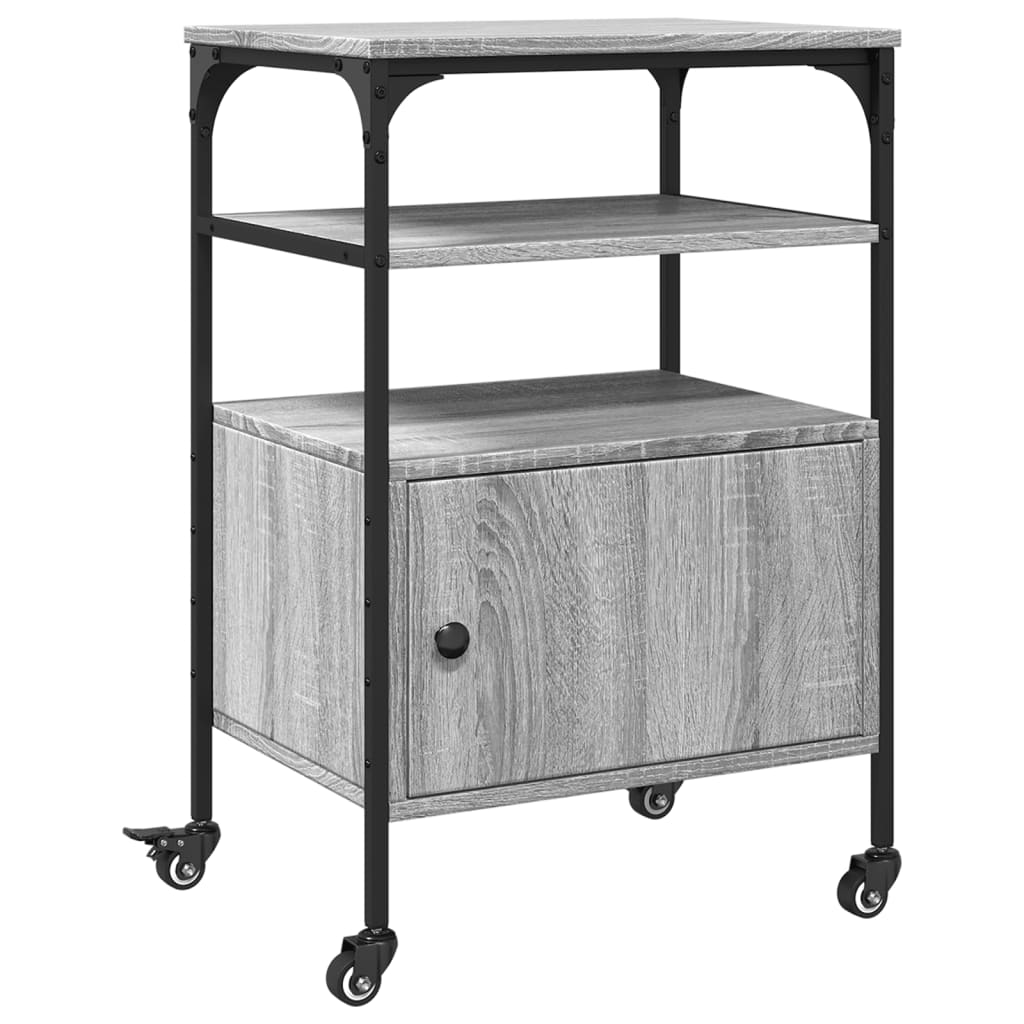 Printer Stand 3-Tier Grey Sonoma 50x40x76 cm Engineered Wood
