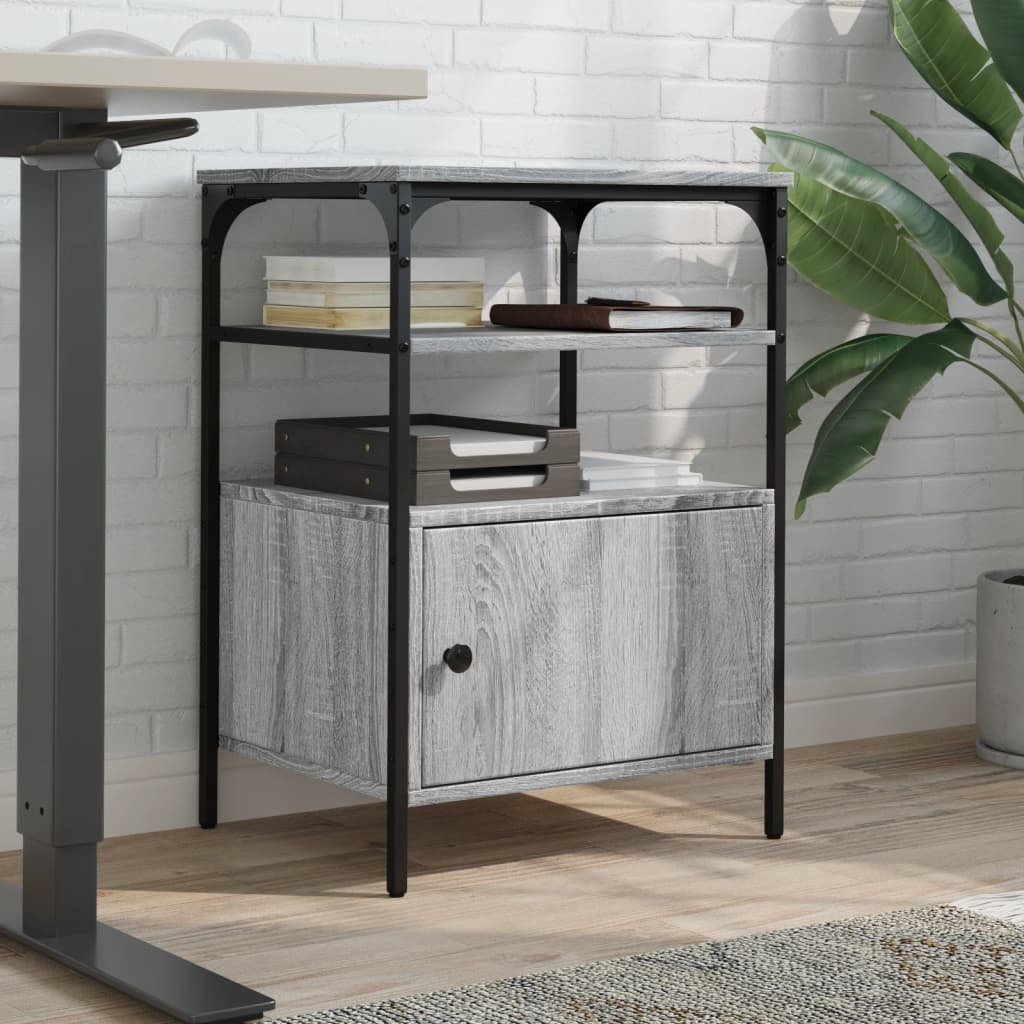 Printer Stand 3-Tier Grey Sonoma 50x40x76 cm Engineered Wood