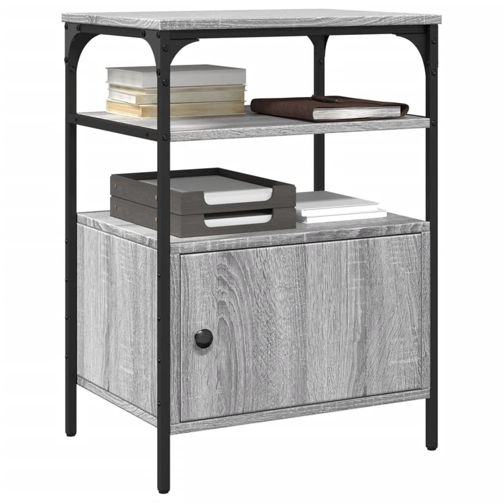 Printer Stand 3-Tier Grey Sonoma 50x40x76 cm Engineered Wood