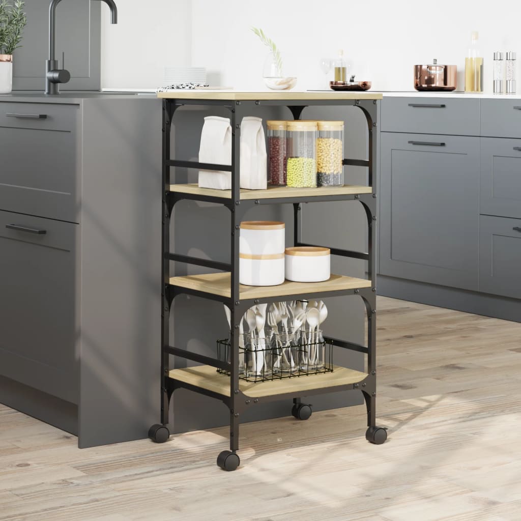 Kitchen Trolley Sonoma Oak 45x35x89.5 cm Engineered Wood