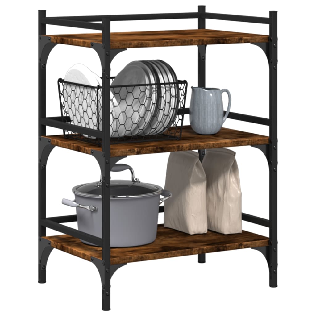 Kitchen Trolley Smoked Oak 50x35x75.5 cm Engineered Wood