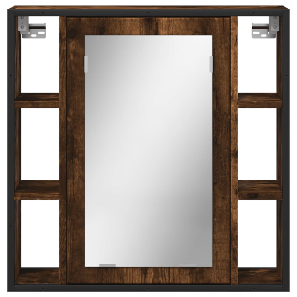 Bathroom Mirror Cabinet Smoked Oak 60x16x60 cm Engineered Wood