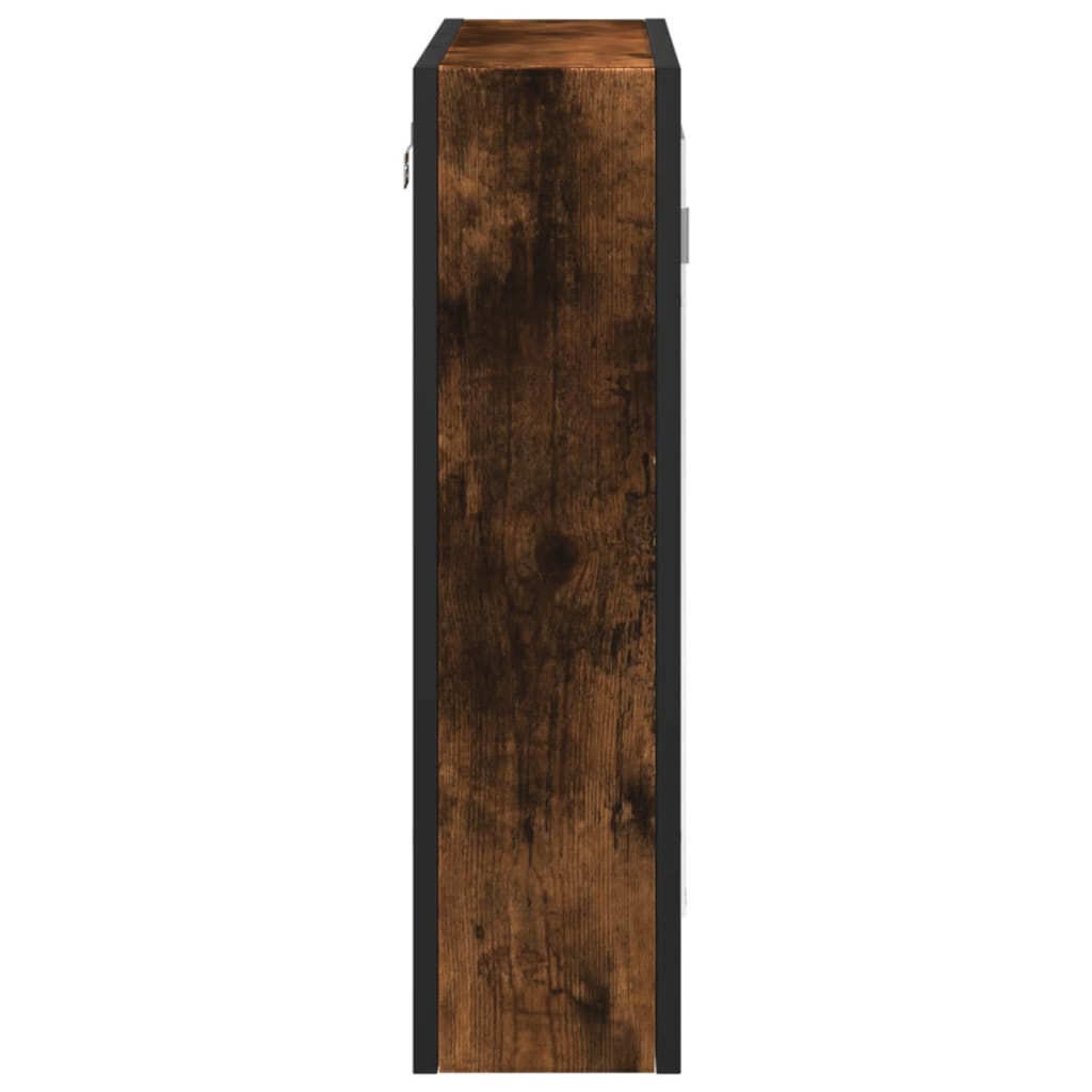 Bathroom Mirror Cabinet Smoked Oak 60x16x60 cm Engineered Wood
