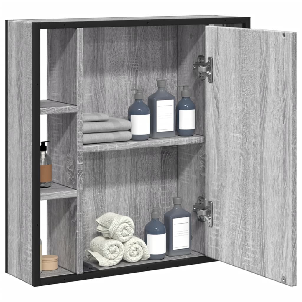 Bathroom Mirror Cabinet Grey Sonoma 60x16x60 cm Engineered Wood