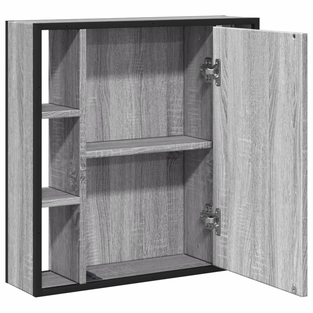 Bathroom Mirror Cabinet Grey Sonoma 60x16x60 cm Engineered Wood