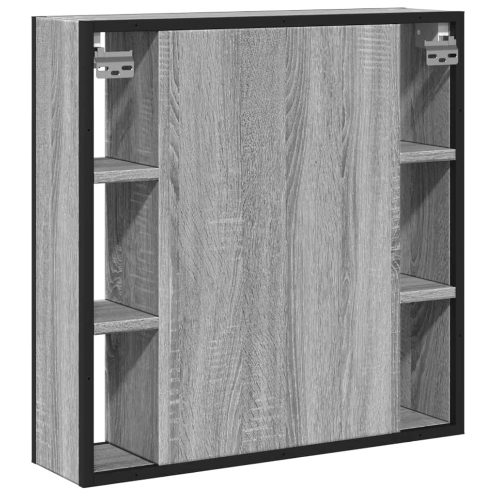 Bathroom Mirror Cabinet Grey Sonoma 60x16x60 cm Engineered Wood