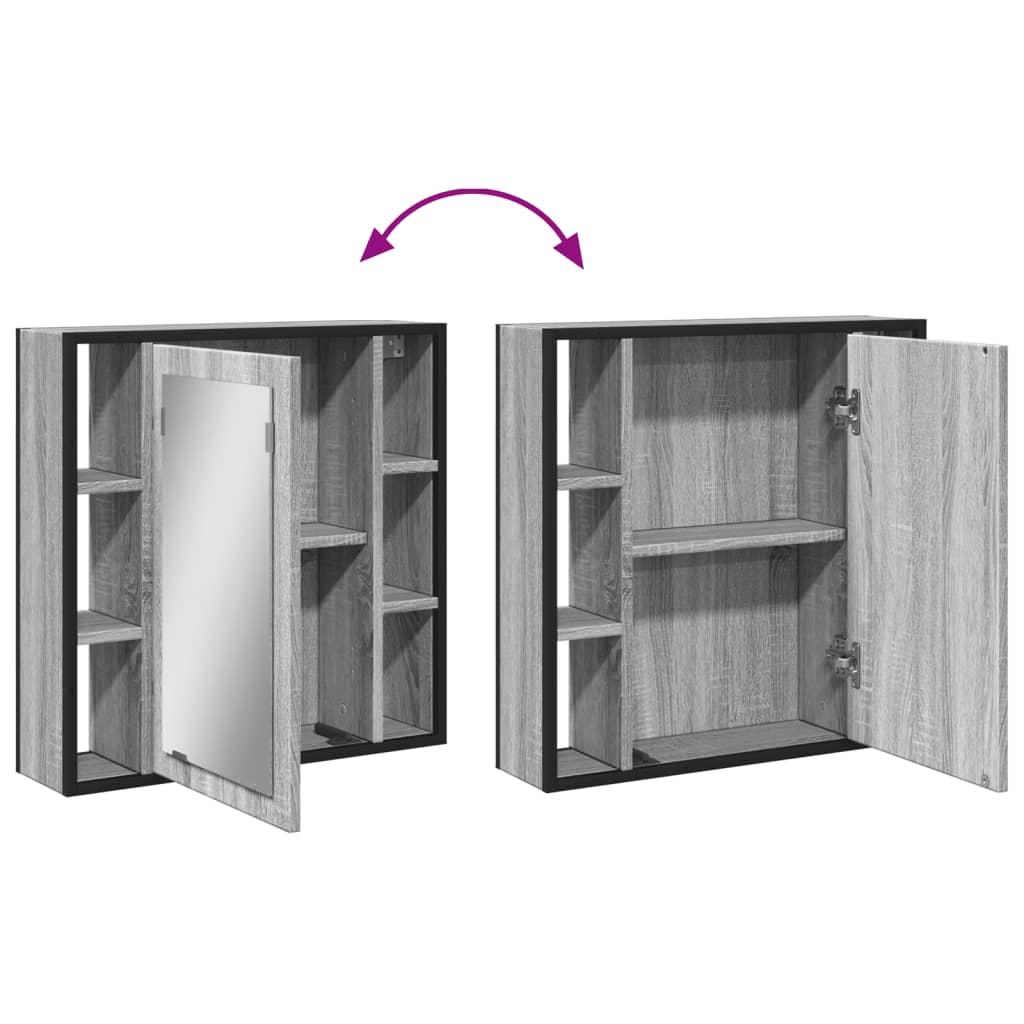Bathroom Mirror Cabinet Grey Sonoma 60x16x60 cm Engineered Wood