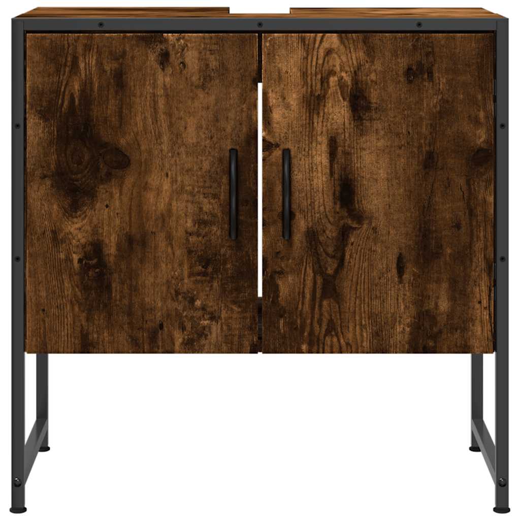 Bathroom Sink Cabinet Smoked Oak 60x33x60 cm Engineered Wood