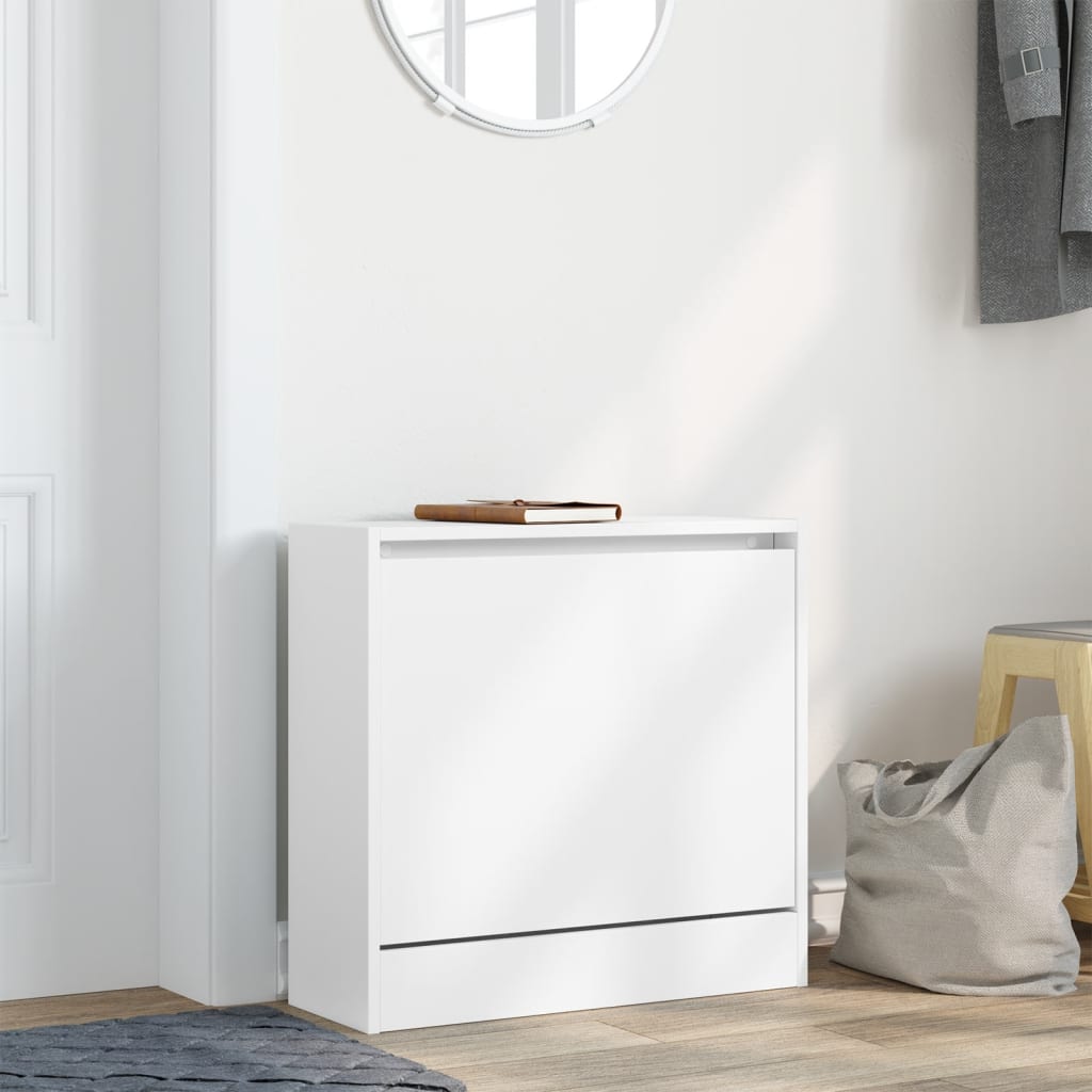 Shoe Cabinet White 60x21x57 cm Engineered Wood