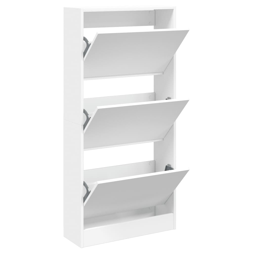 Shoe Cabinet White 60x21x125.5 cm Engineered Wood