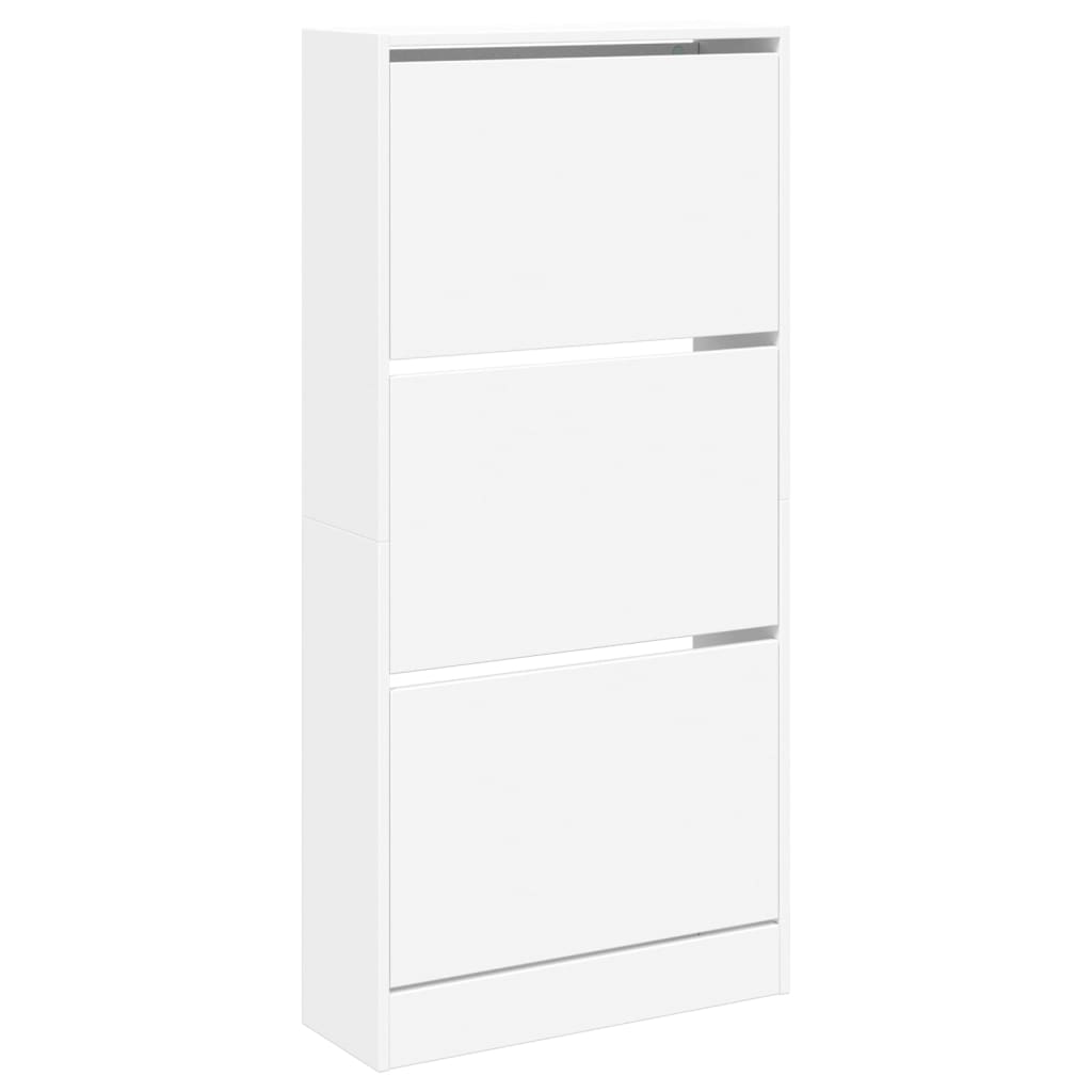 Shoe Cabinet White 60x21x125.5 cm Engineered Wood