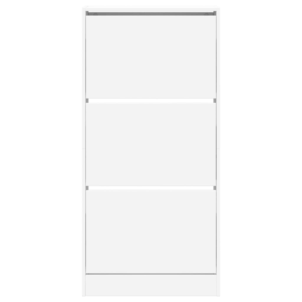 Shoe Cabinet White 60x21x125.5 cm Engineered Wood
