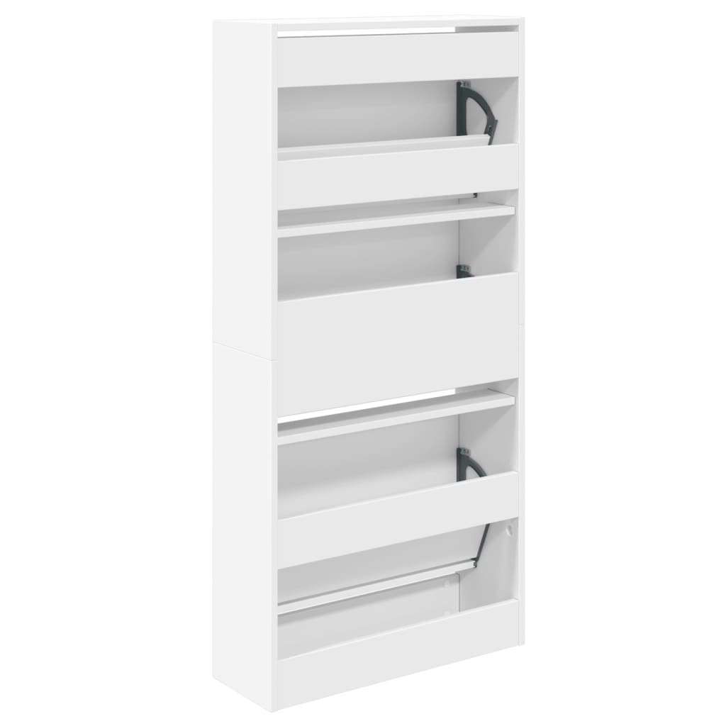 Shoe Cabinet White 60x21x125.5 cm Engineered Wood