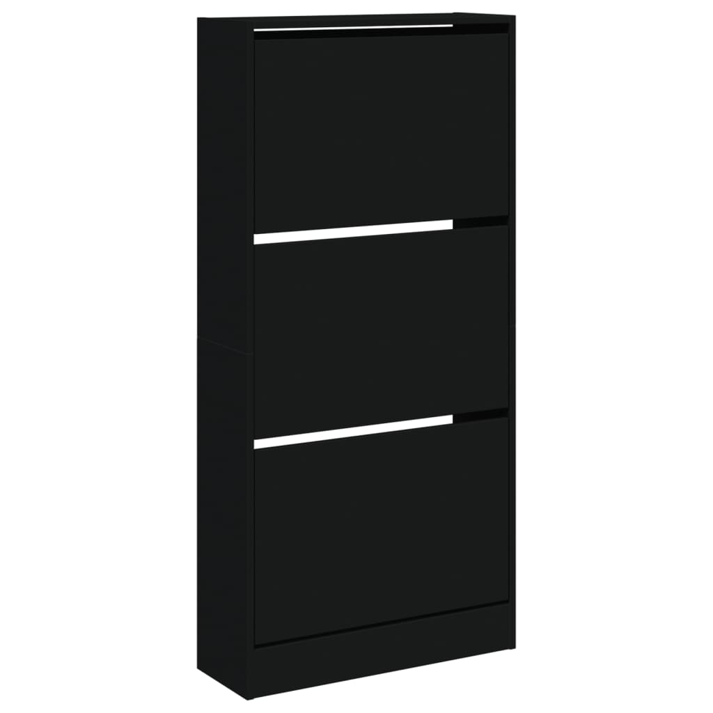 Shoe Cabinet Black 60x21x125.5 cm Engineered Wood
