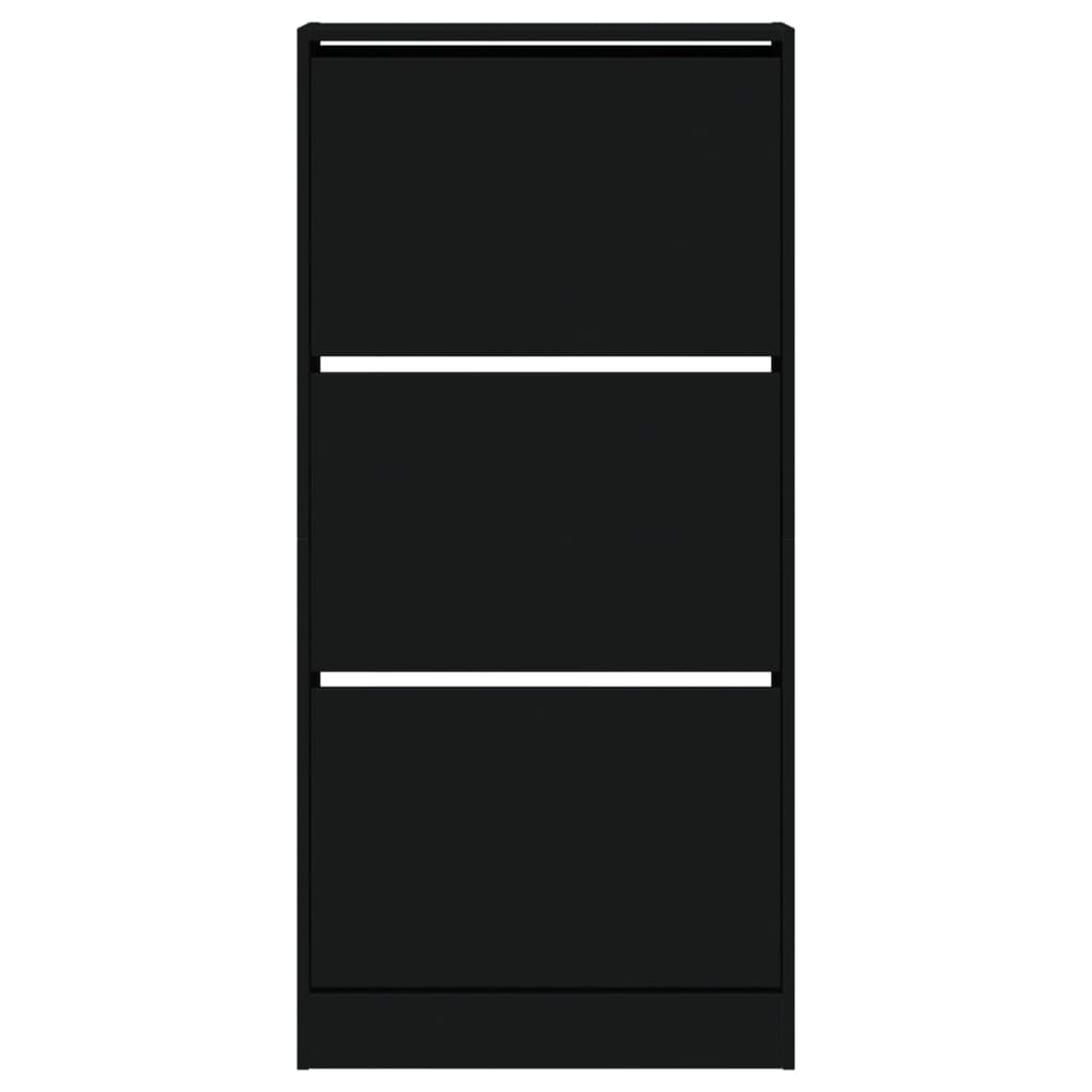 Shoe Cabinet Black 60x21x125.5 cm Engineered Wood
