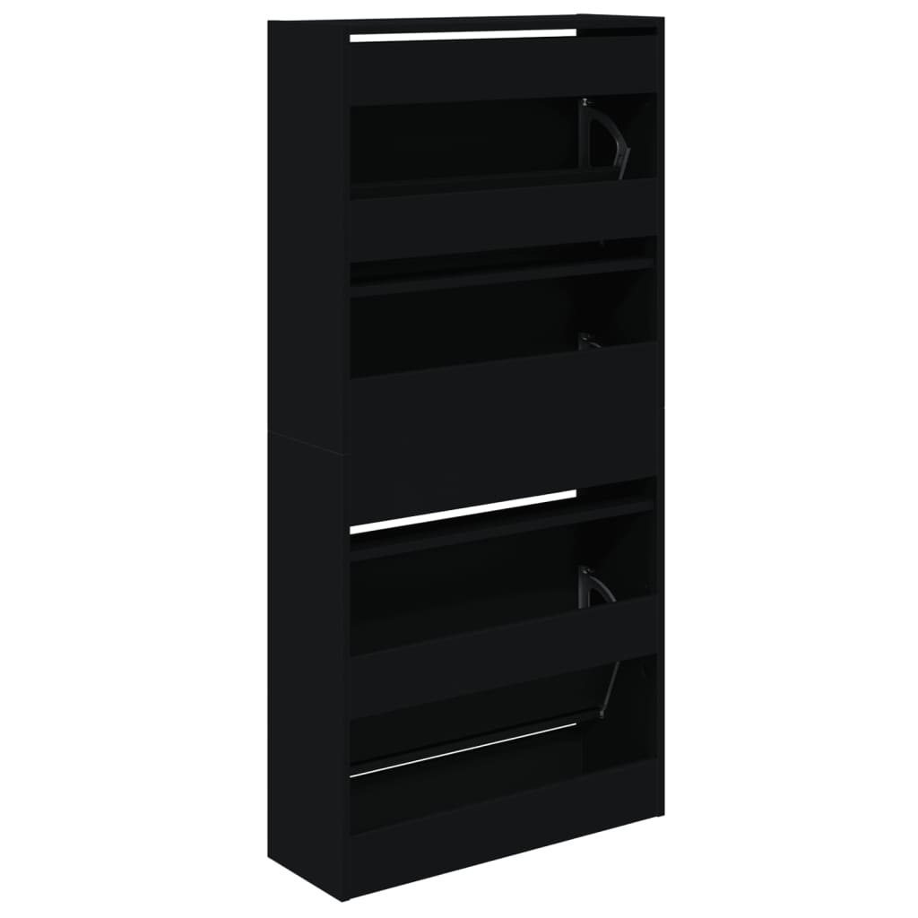 Shoe Cabinet Black 60x21x125.5 cm Engineered Wood