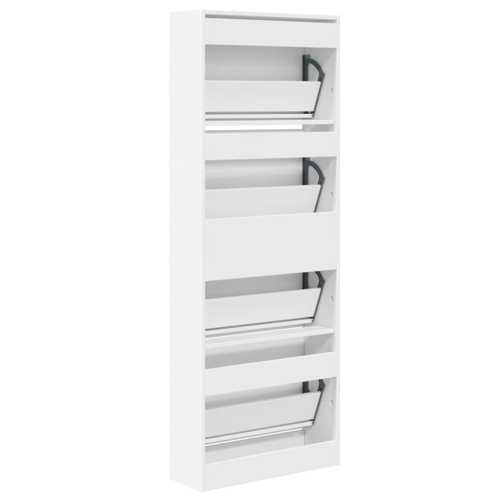 Shoe Cabinet White 60x21x163.5 cm Engineered Wood