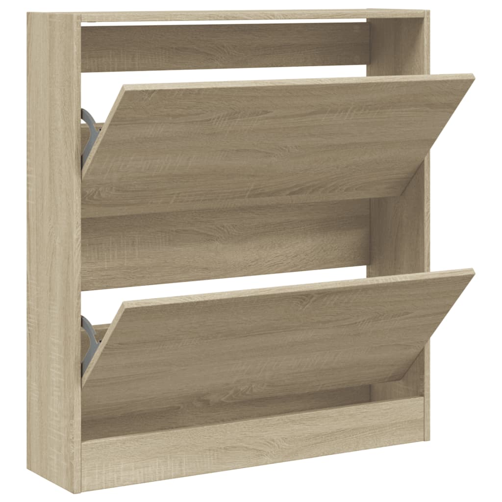 Shoe Cabinet Sonoma Oak 80x21x87.5 cm Engineered Wood