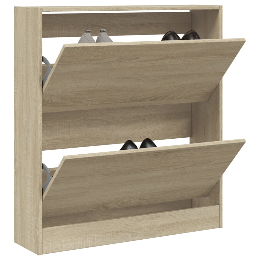 Shoe Cabinet Sonoma Oak 80x21x87.5 cm Engineered Wood