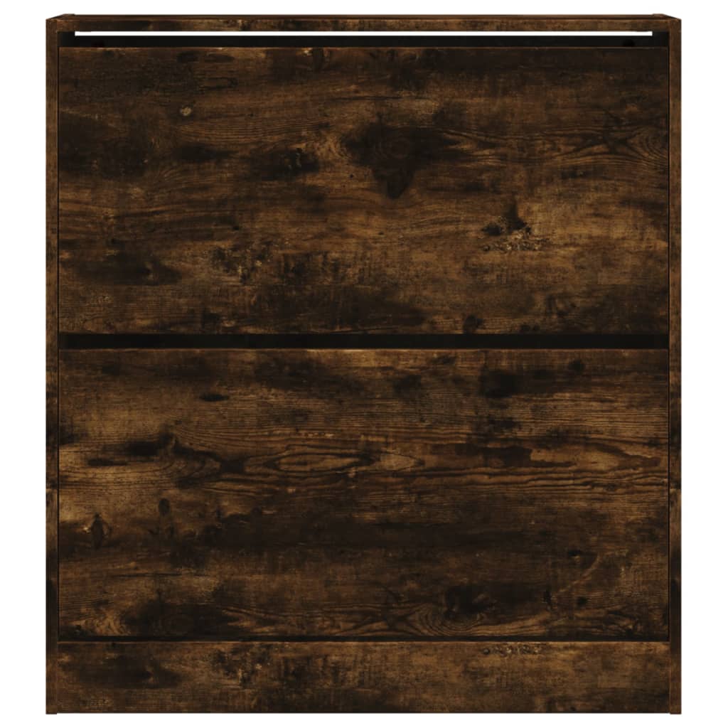 Shoe Cabinet Smoked Oak 80x21x87.5 cm Engineered Wood