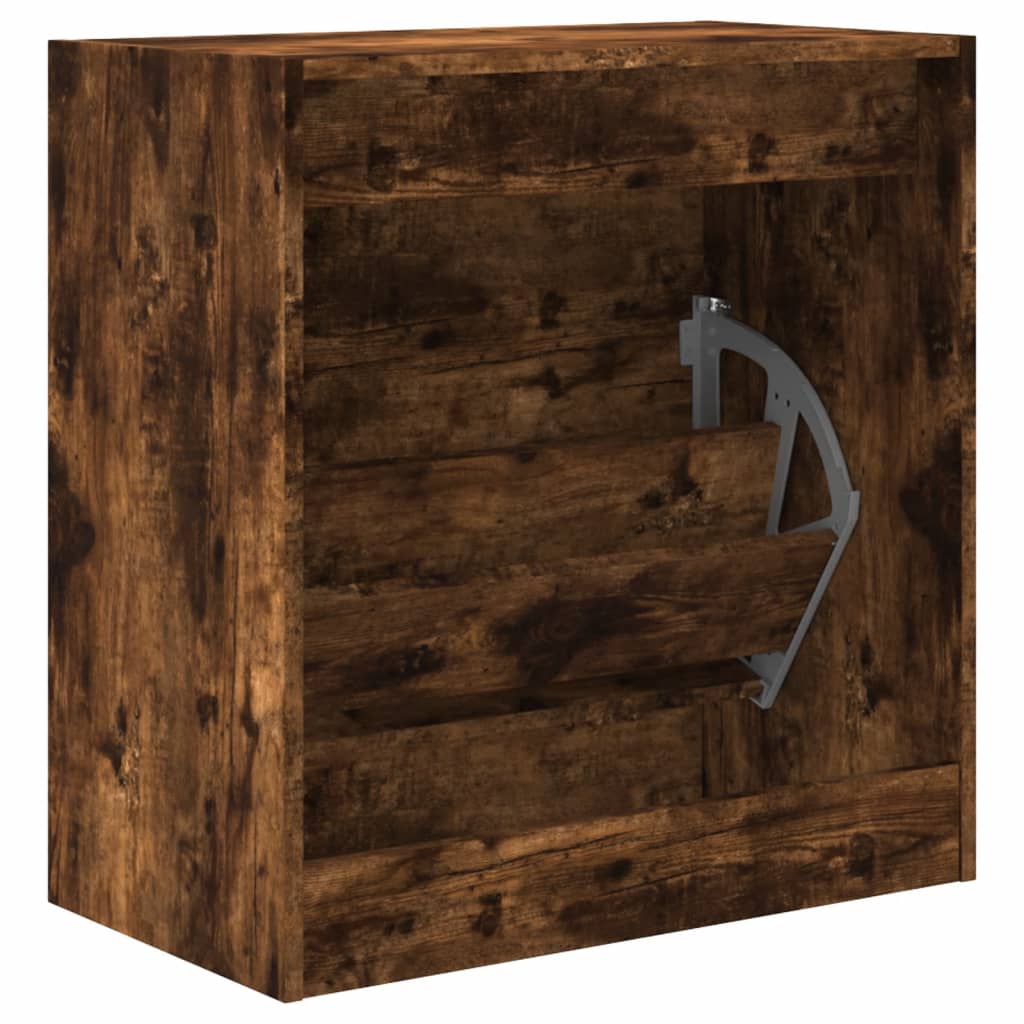 Shoe Cabinet Smoked Oak 60x34x63.5 cm Engineered Wood