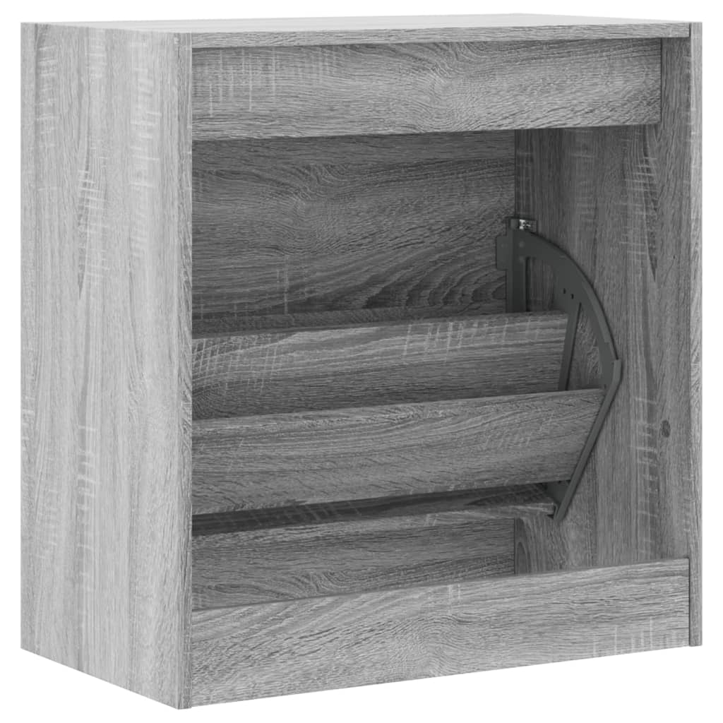 Shoe Cabinet Grey Sonoma 60x34x63.5 cm Engineered Wood