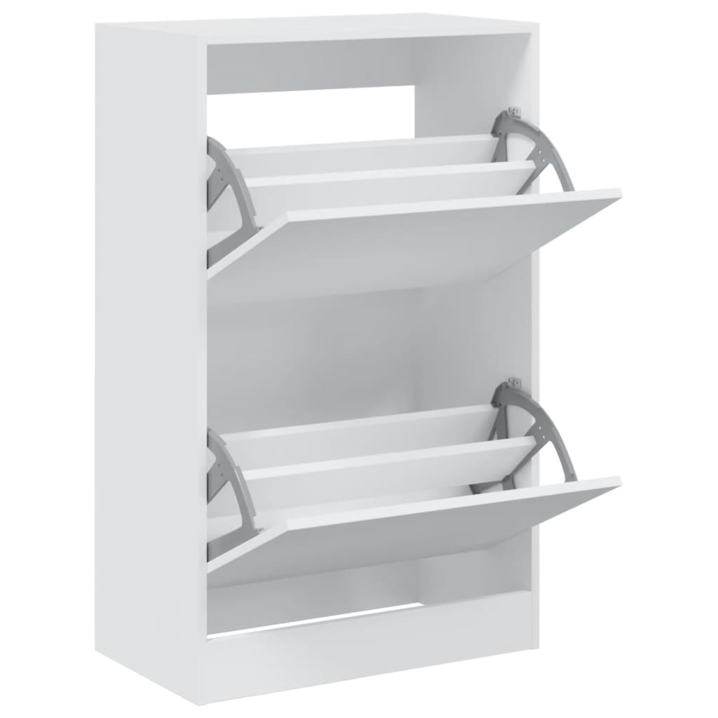 Shoe Cabinet White 60x34x96.5 cm Engineered Wood