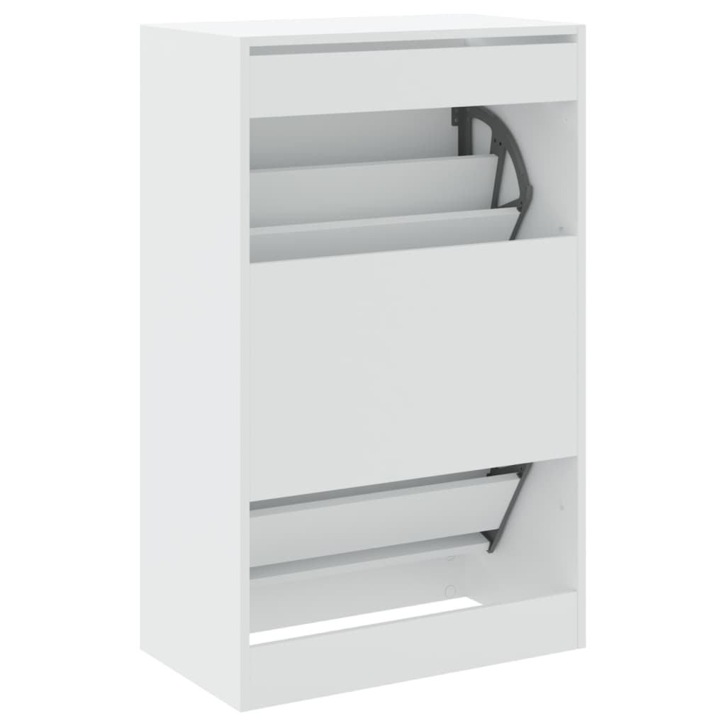 Shoe Cabinet White 60x34x96.5 cm Engineered Wood