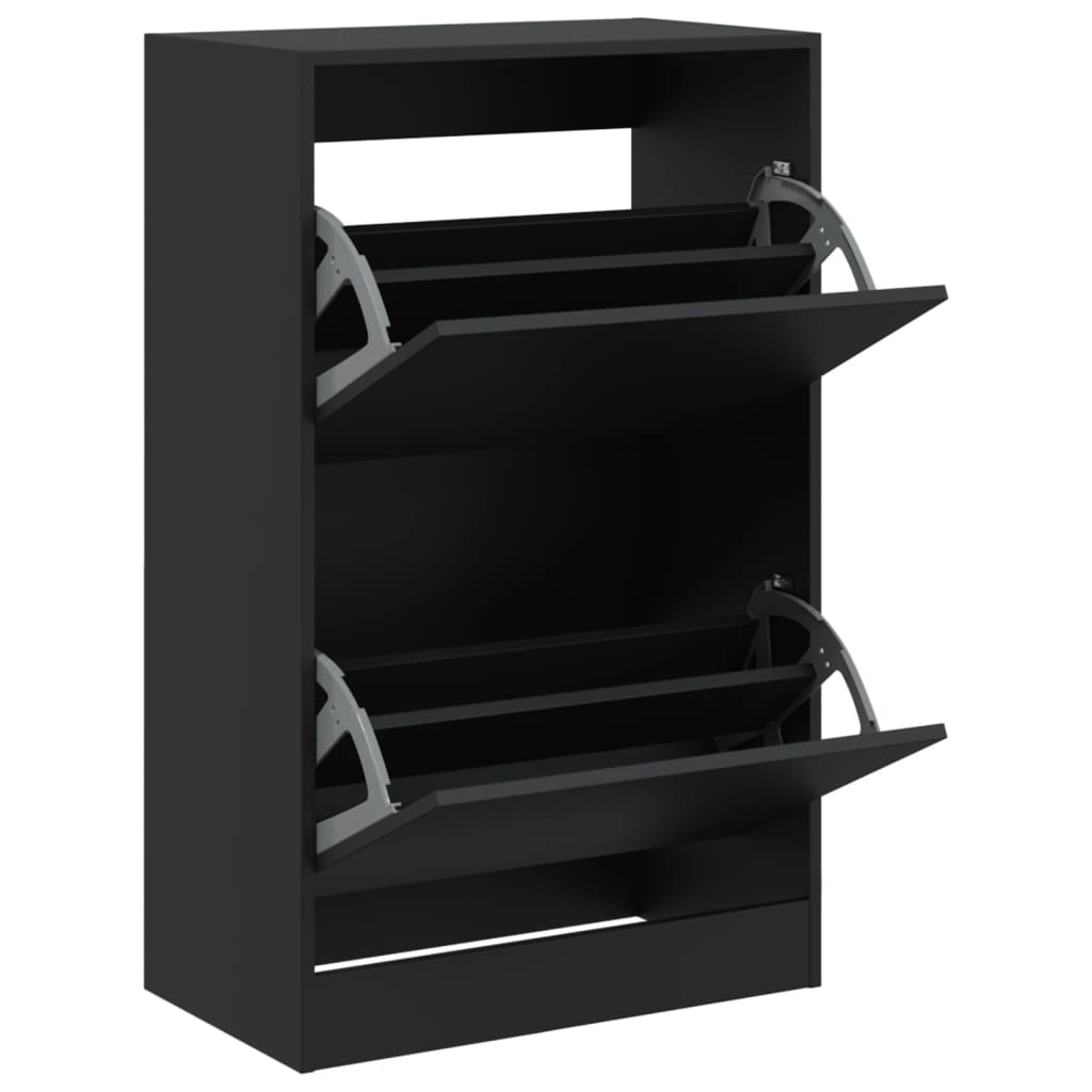 Shoe Cabinet Black 60x34x96.5 cm Engineered Wood