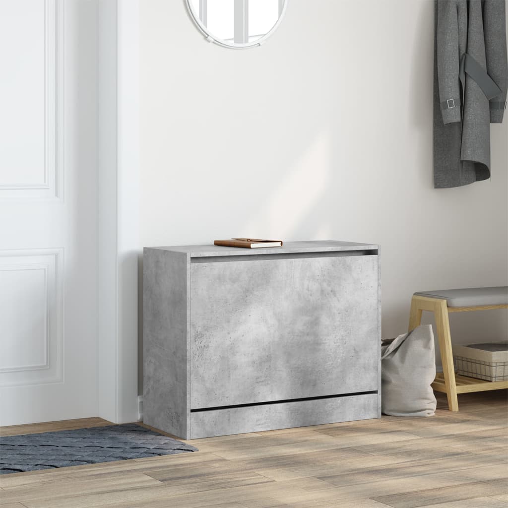 Shoe Cabinet Concrete Grey 80x34x63 cm Engineered Wood