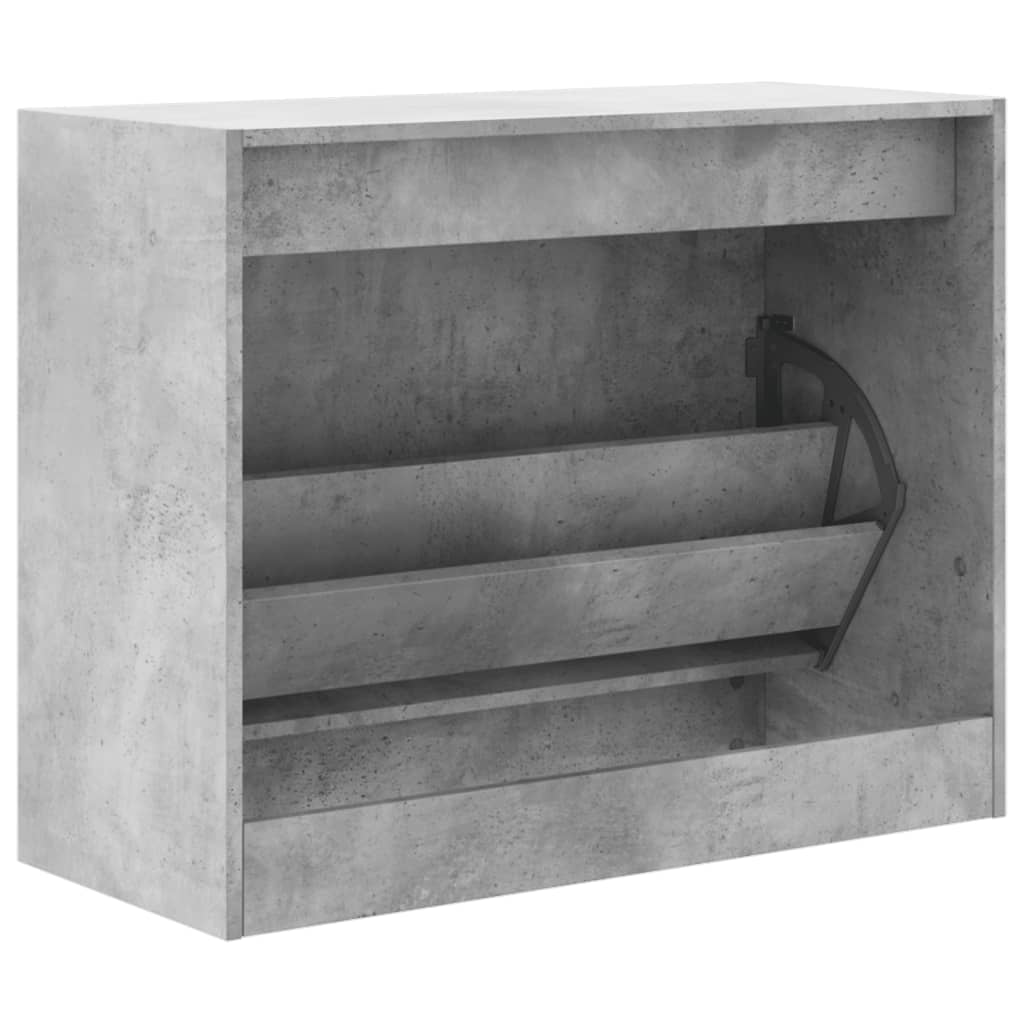 Shoe Cabinet Concrete Grey 80x34x63 cm Engineered Wood